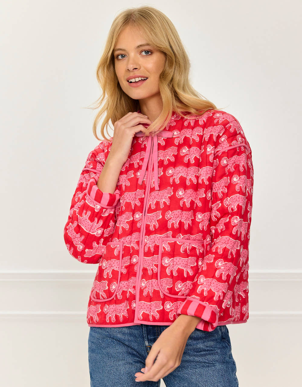 Pink City Prints Crimson Leopard Penny Jacket