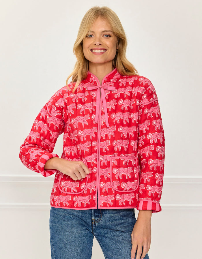 Pink City Prints Crimson Leopard Penny Jacket