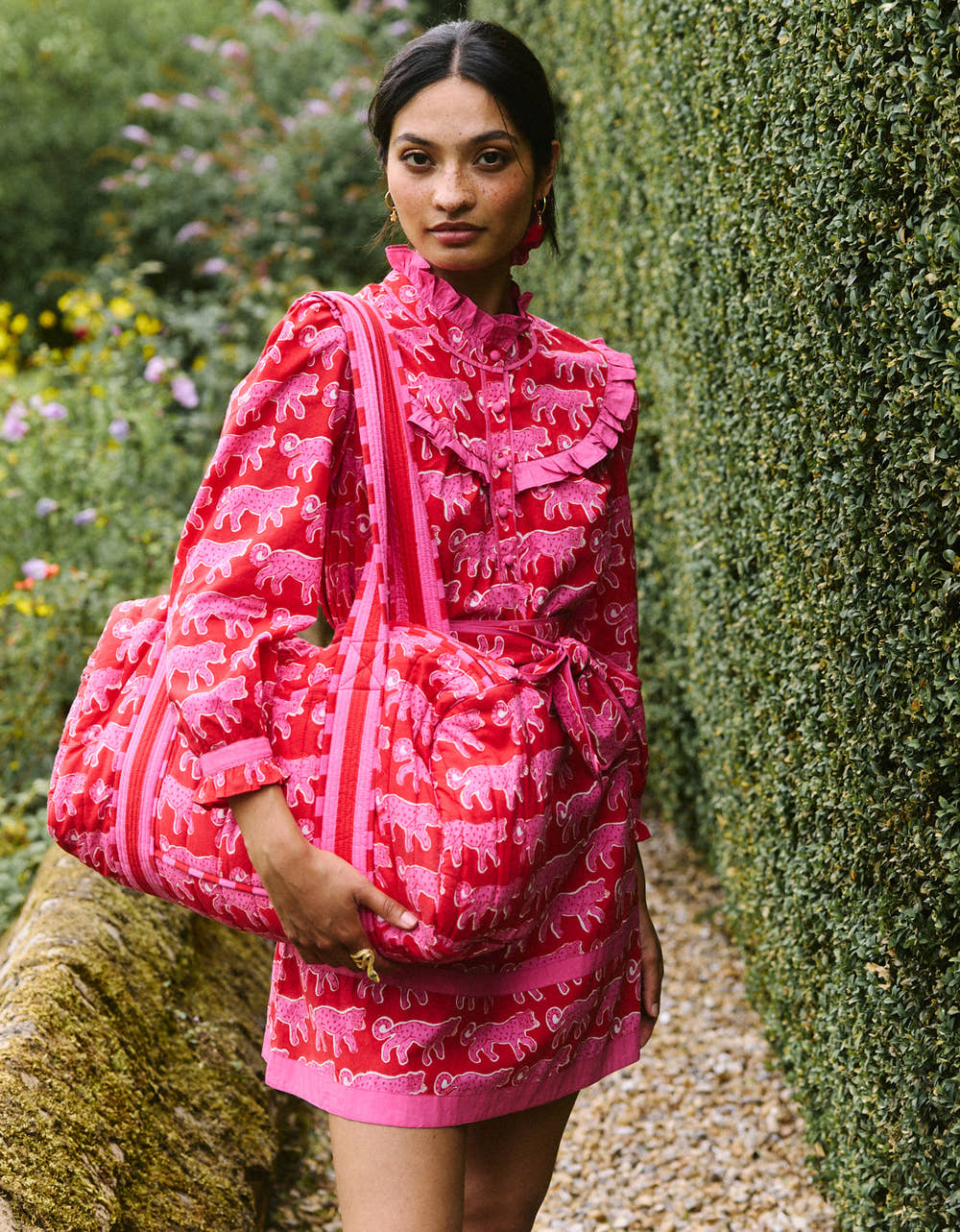 Pink City Prints Crimson Leopard Weekend Bag