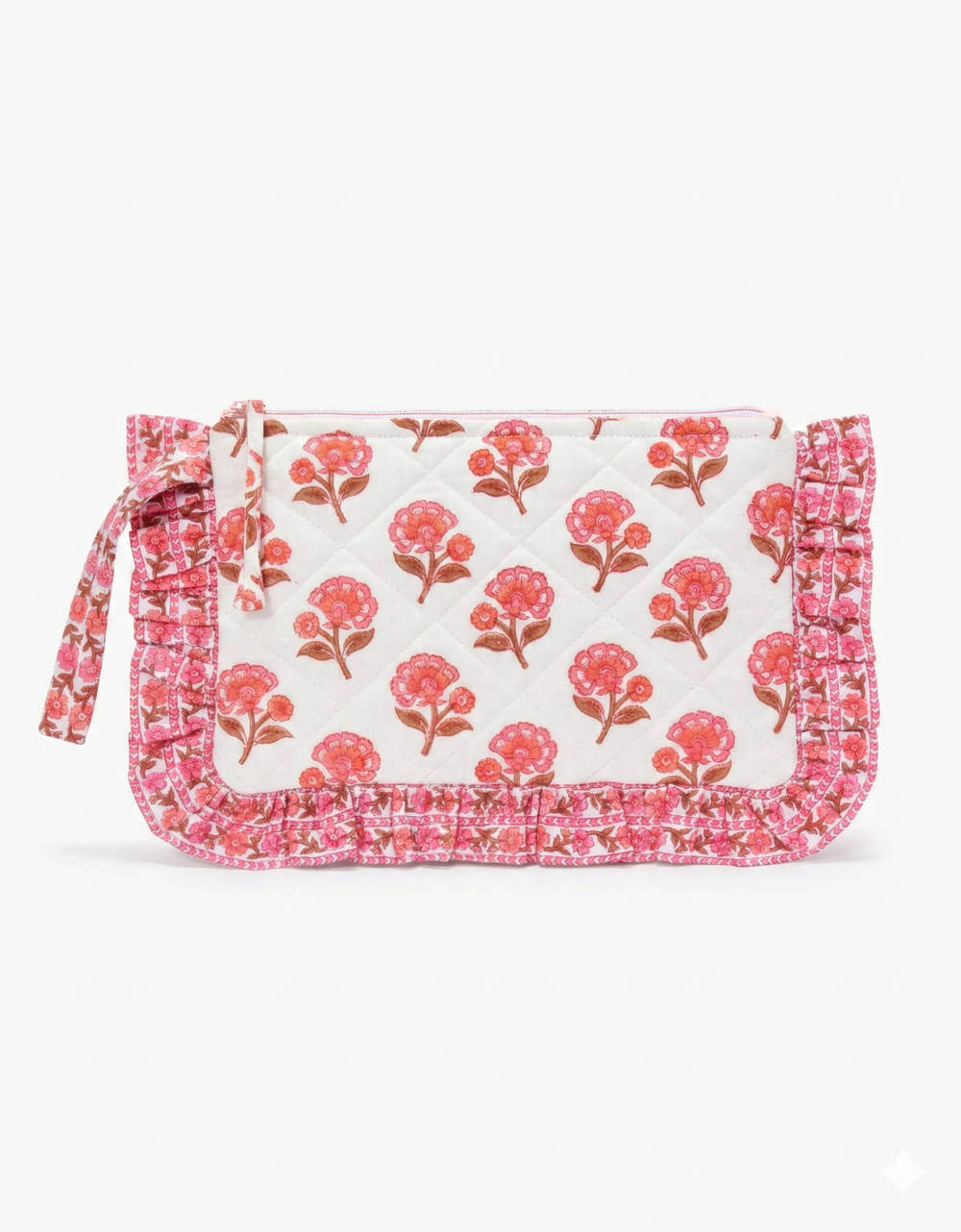Pink City Prints Desert Blush Ruffle Pouch