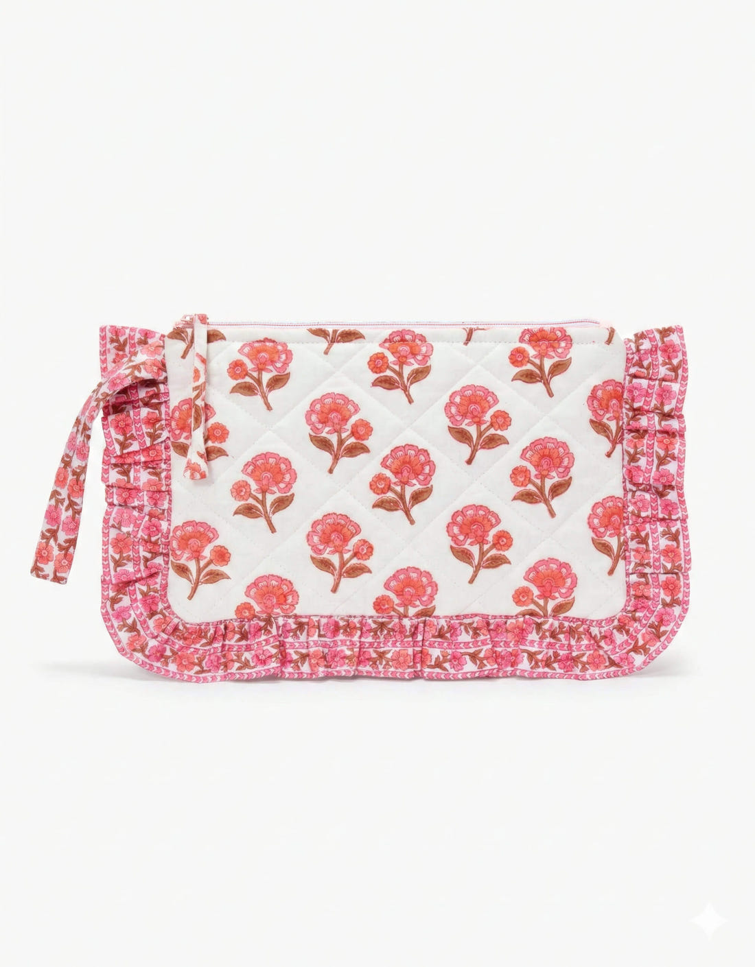 Pink City Prints Desert Blush Ruffle Pouch