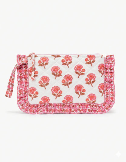 Pink City Prints Desert Blush Ruffle Pouch
