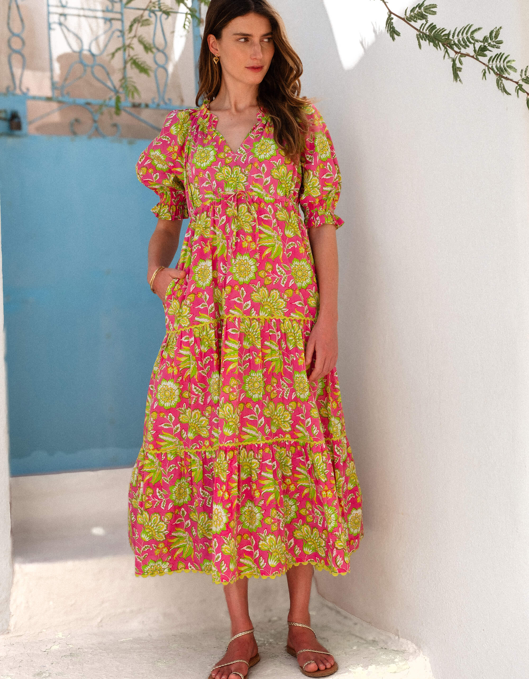 Pink City Prints Electric Bloom Calypso Dress