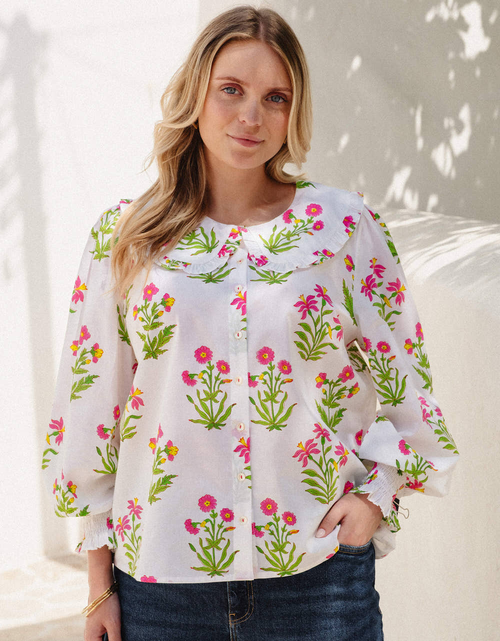 Pink City Prints Electric Meadow Apple Blouse