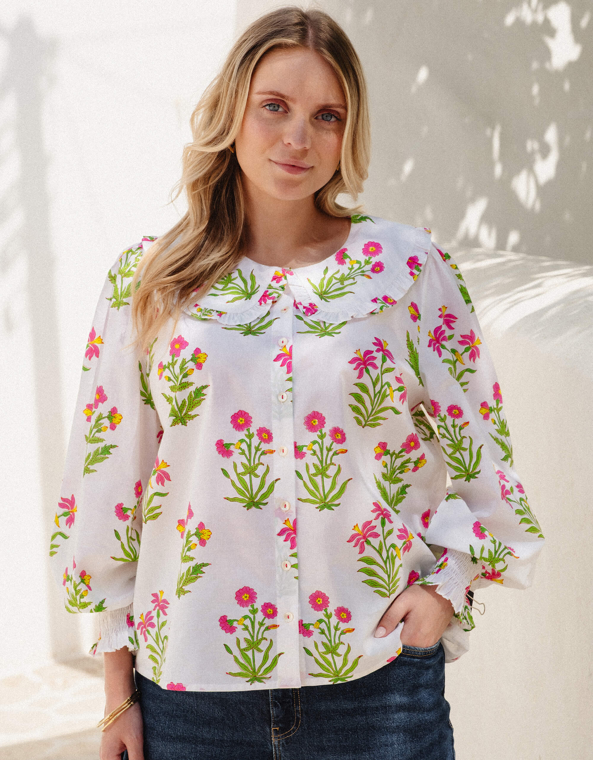 Pink City Prints Electric Meadow Apple Blouse