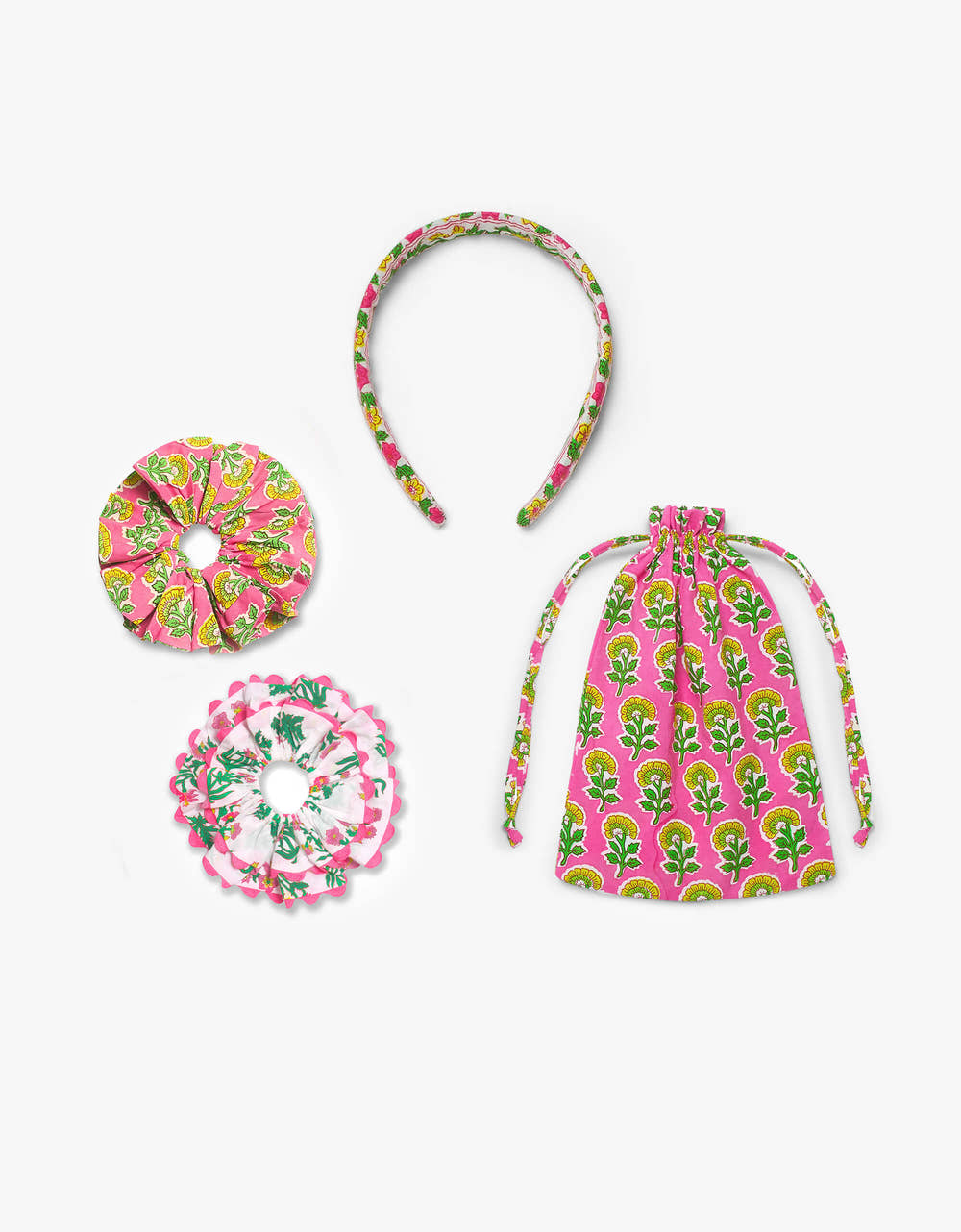 Pink City Prints Electric Meadow Scrunchie Set and Headband