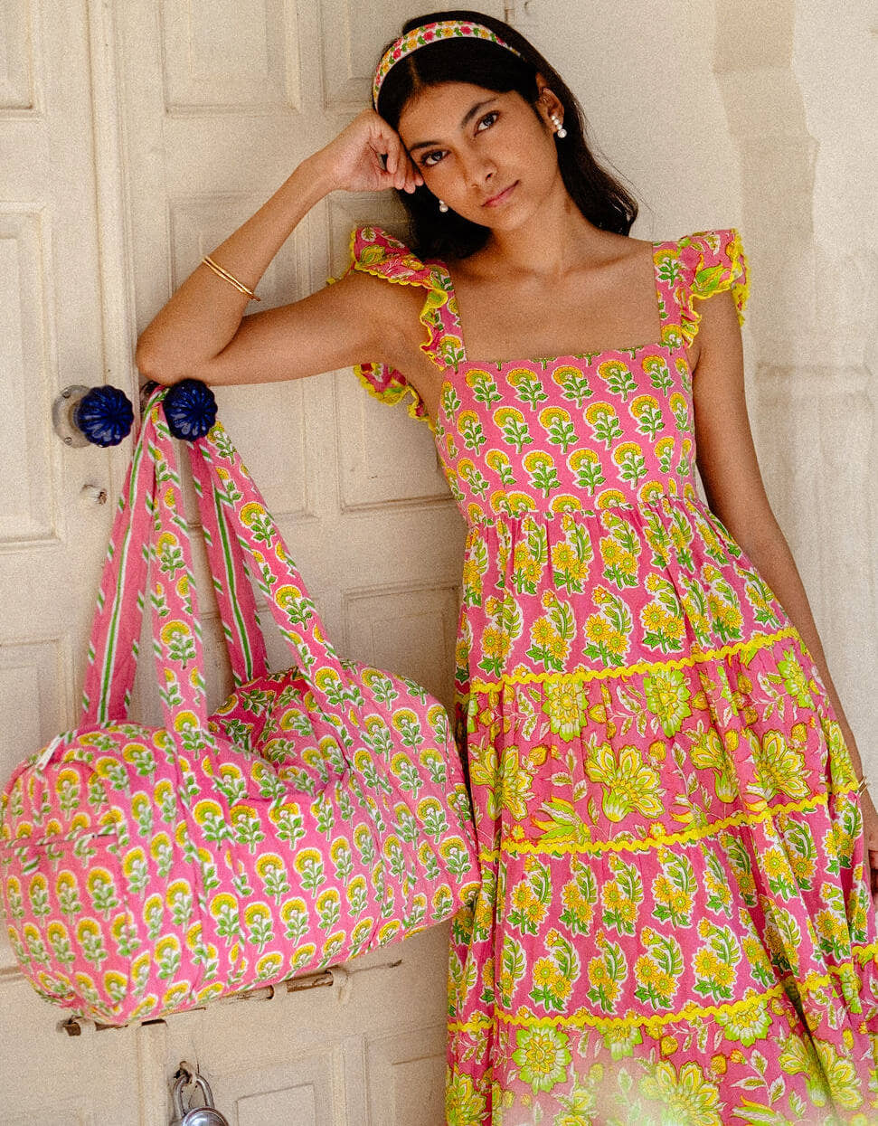 Pink City Prints Electric Rose Weekend Bag