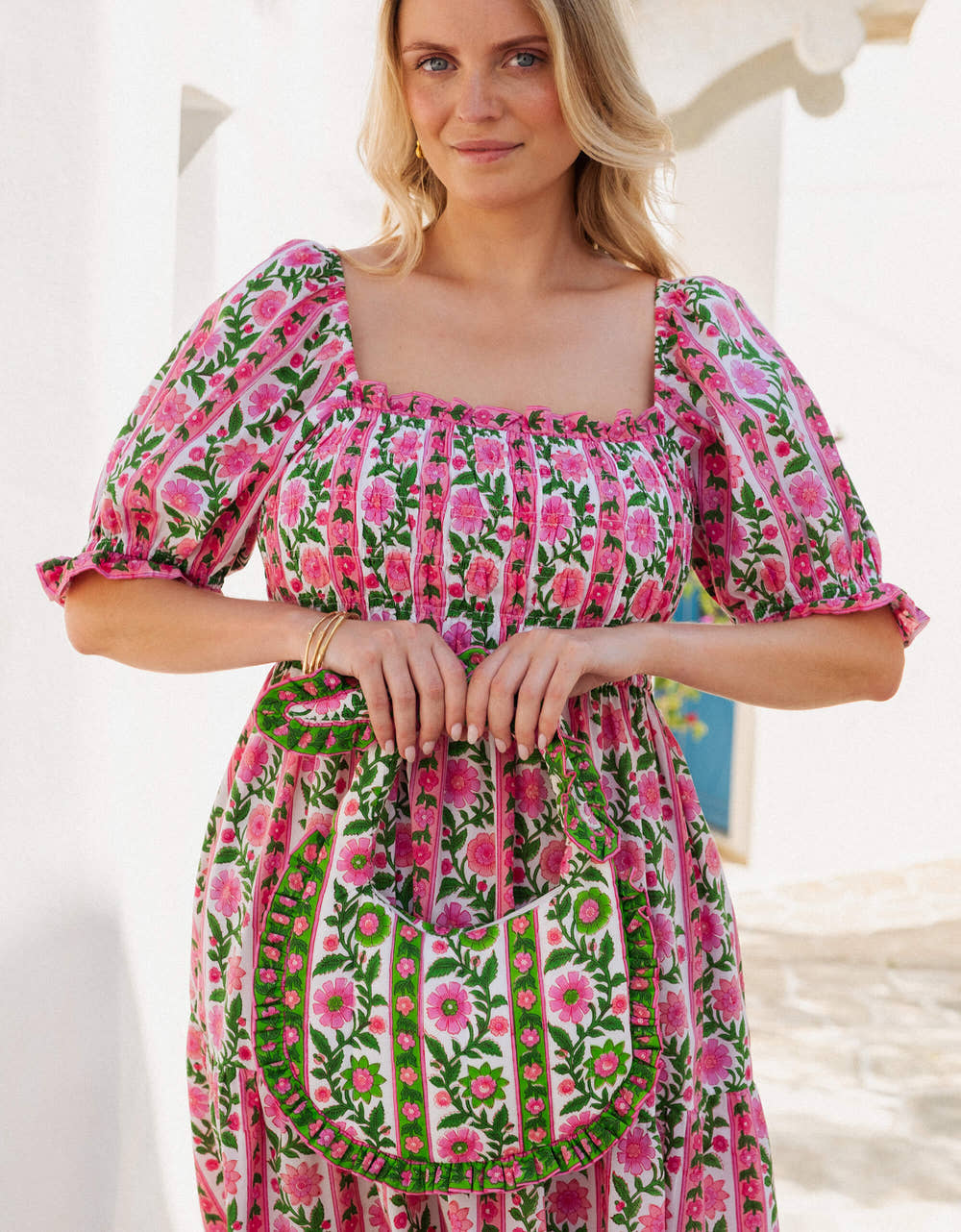 Pink City Prints Emerald Border Clutch