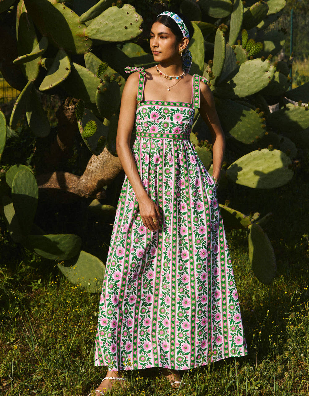 Pink City Prints Emerald Border Mykonos Dress