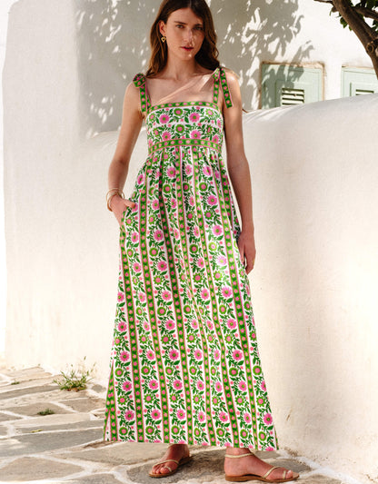Pink City Prints Emerald Border Mykonos Dress