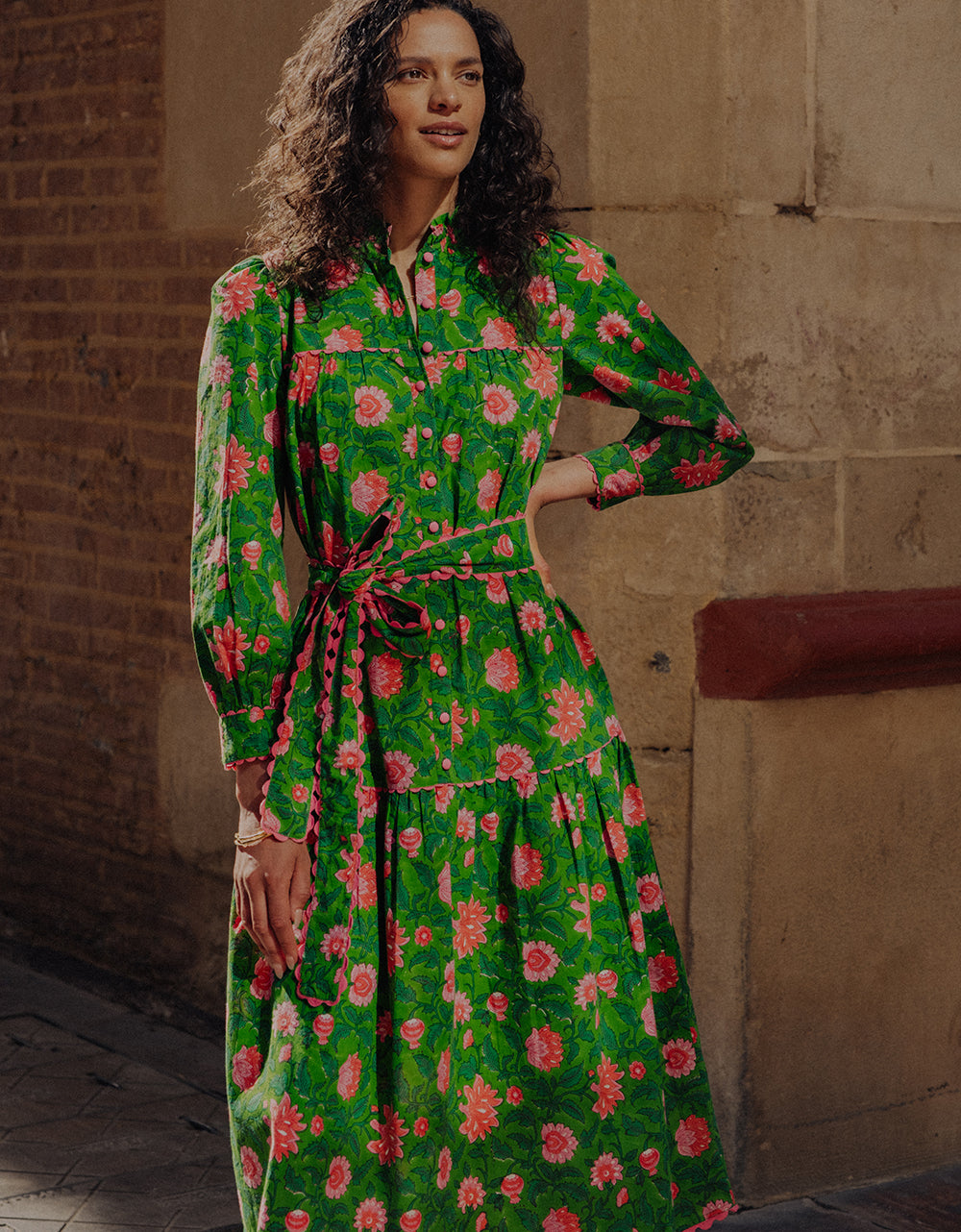 Pink City Prints Emerald Jungle Margot Dress