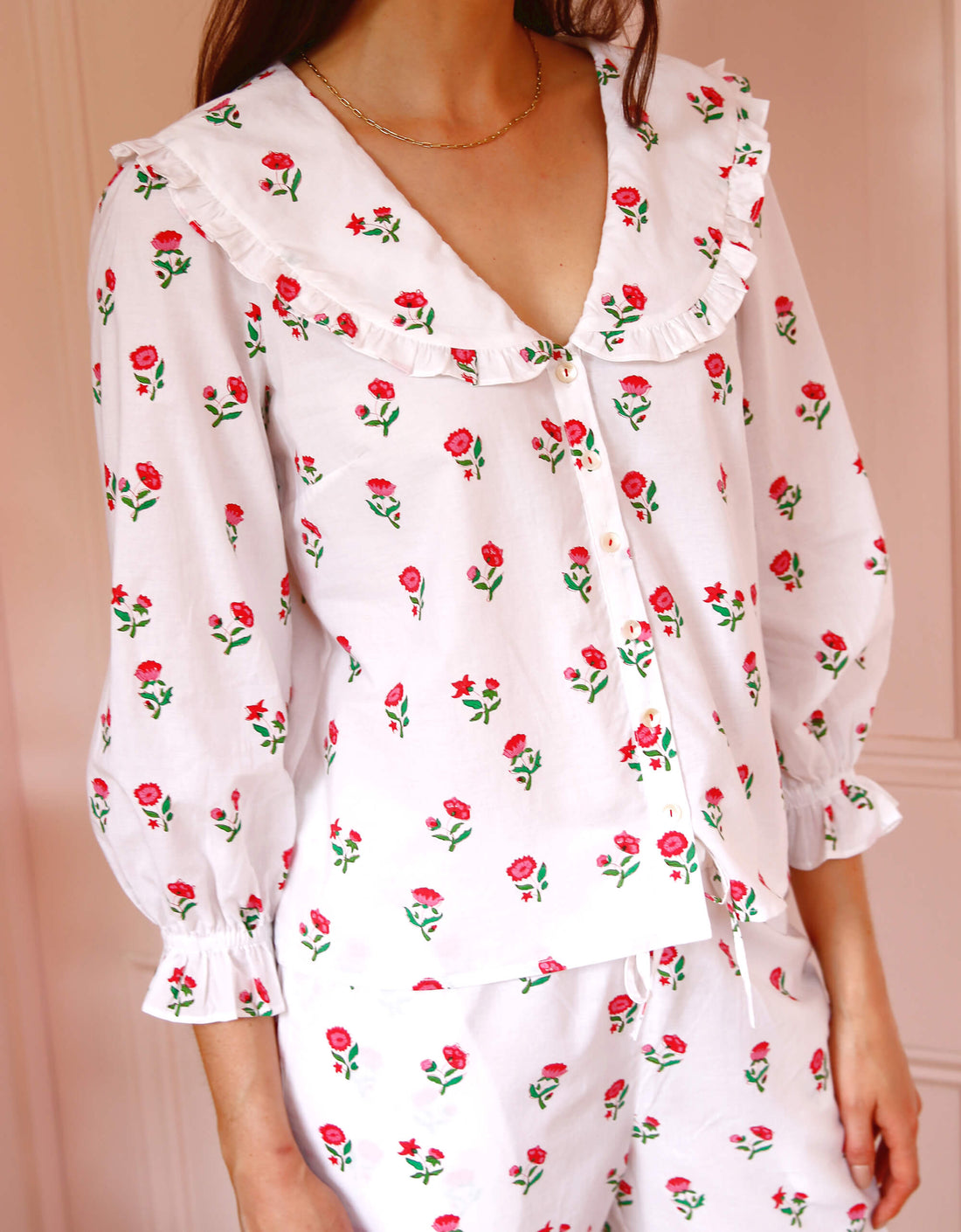 Pink City Prints Festive Ditsy Joy Pyjama Set