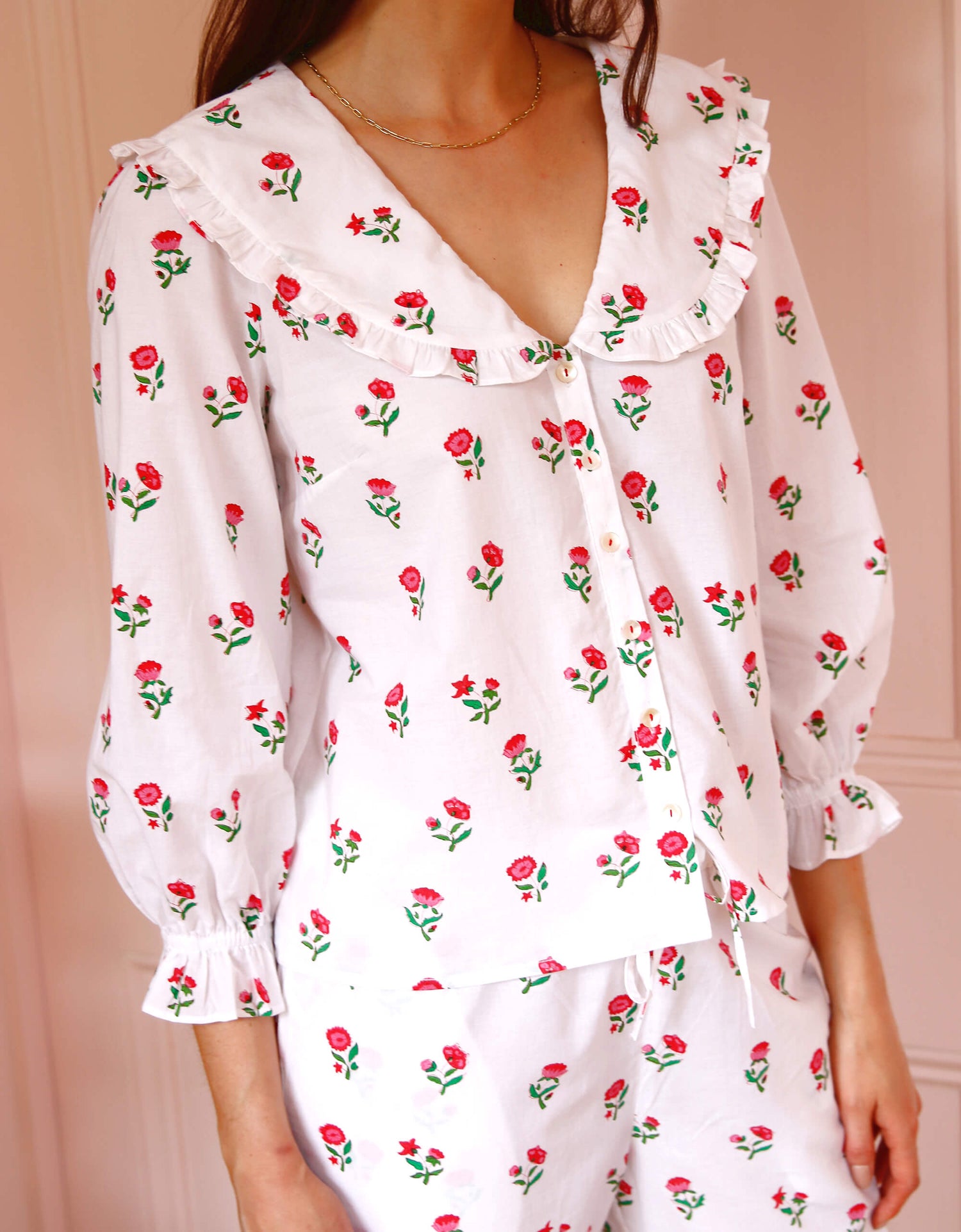 Pink City Prints Festive Ditsy Joy Pyjama Set