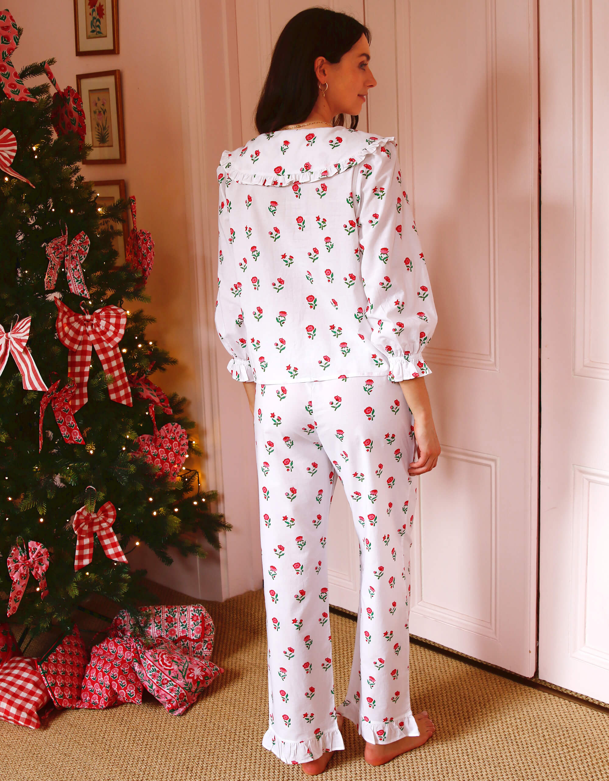 Pink City Prints Festive Ditsy Joy Pyjama Set