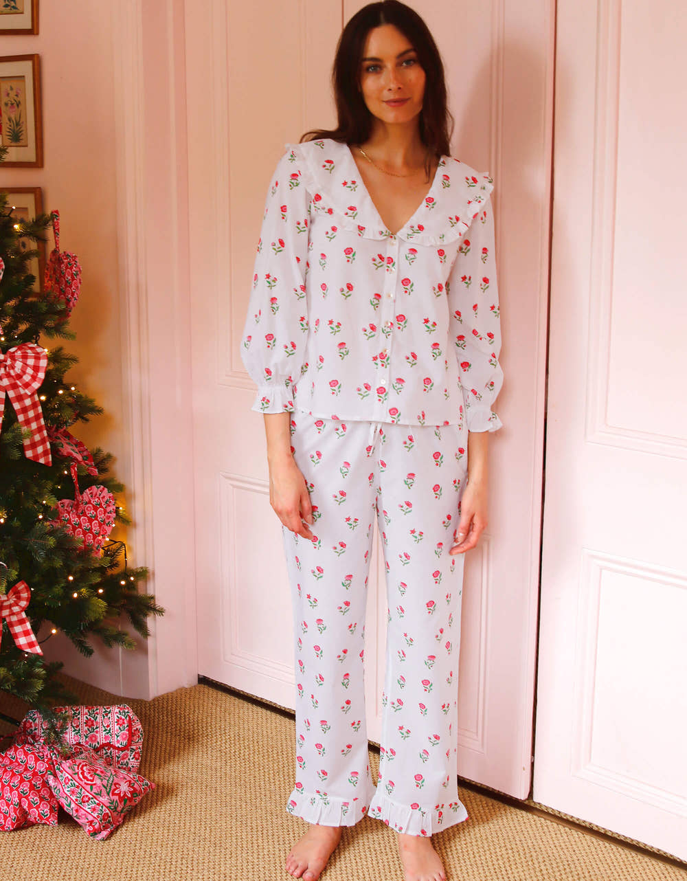 Pink City Prints Festive Ditsy Joy Pyjama Set