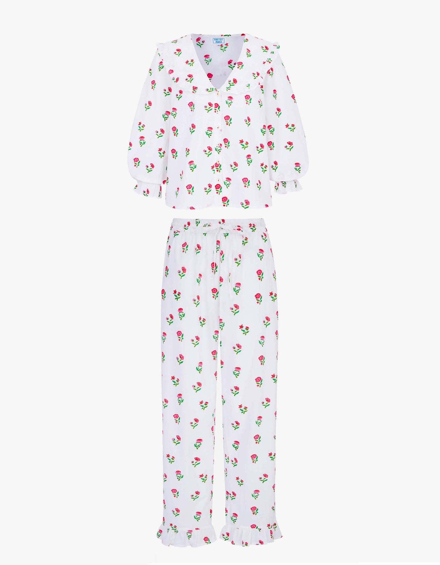 Pink City Prints Festive Ditsy Joy Pyjama Set