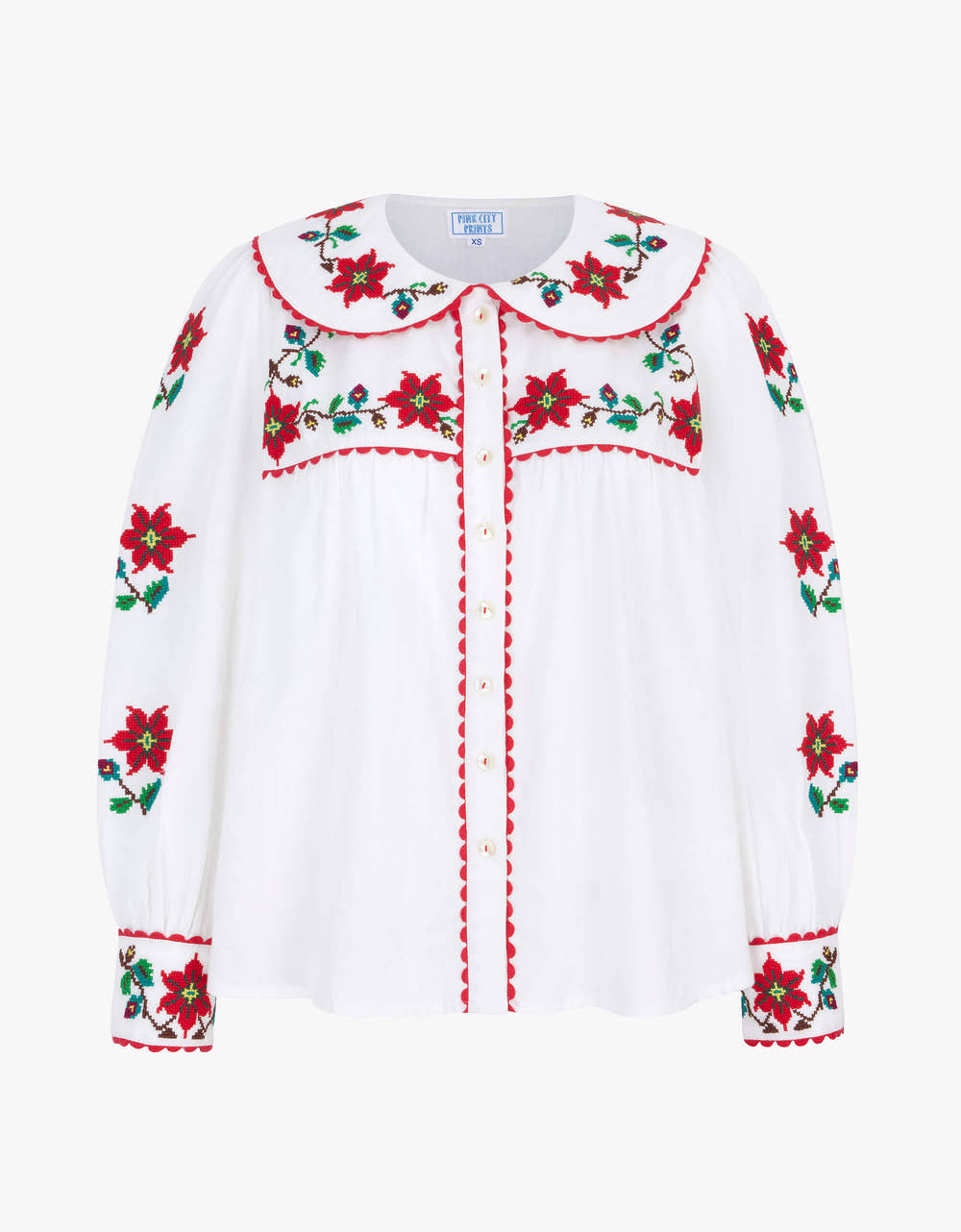 Pink City Prints Festive Embroidery Eve Blouse