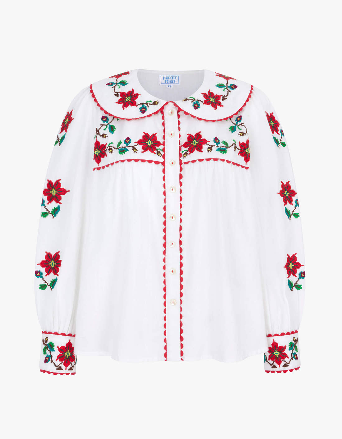 Pink City Prints Festive Embroidery Eve Blouse
