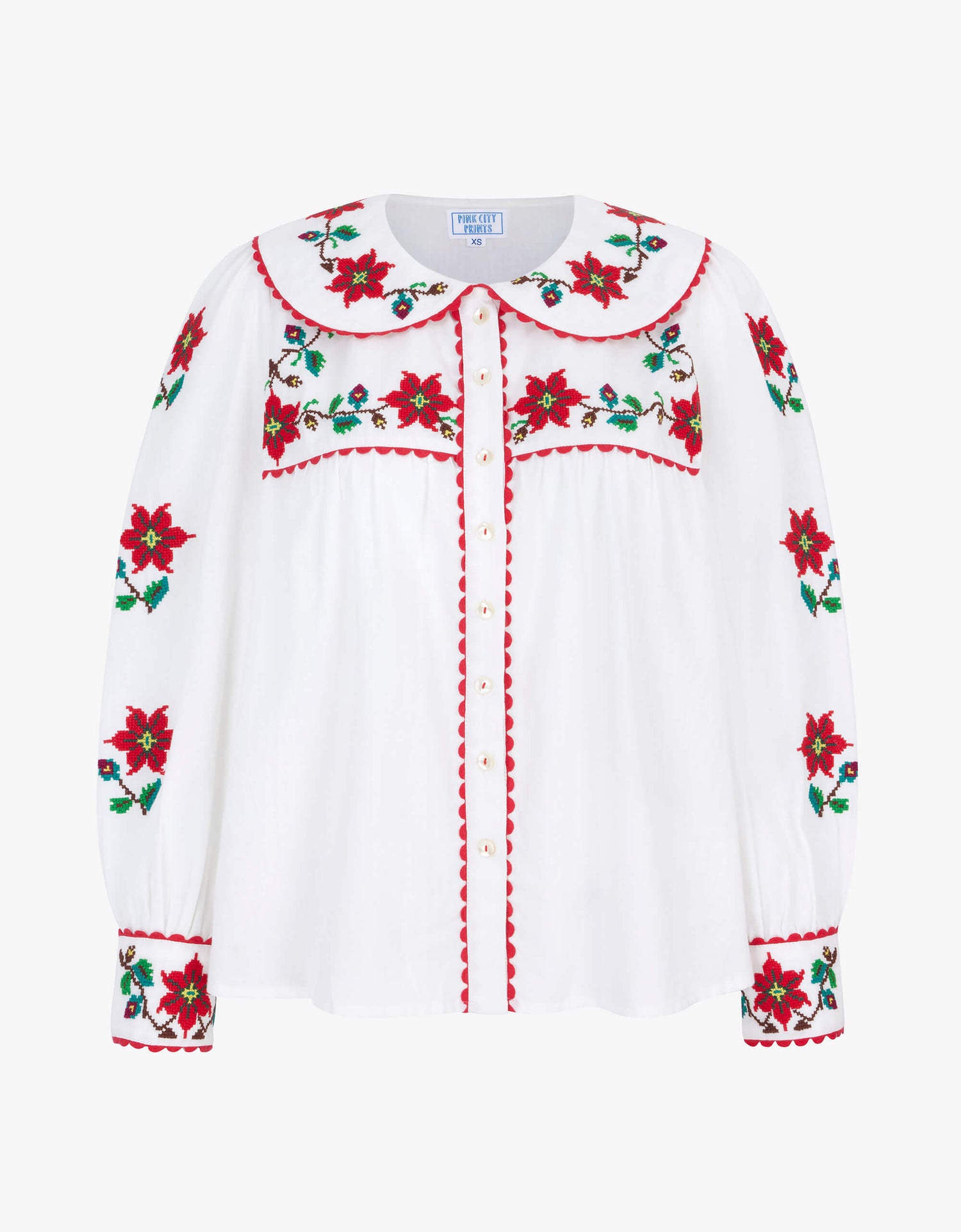 Pink City Prints Festive Embroidery Eve Blouse