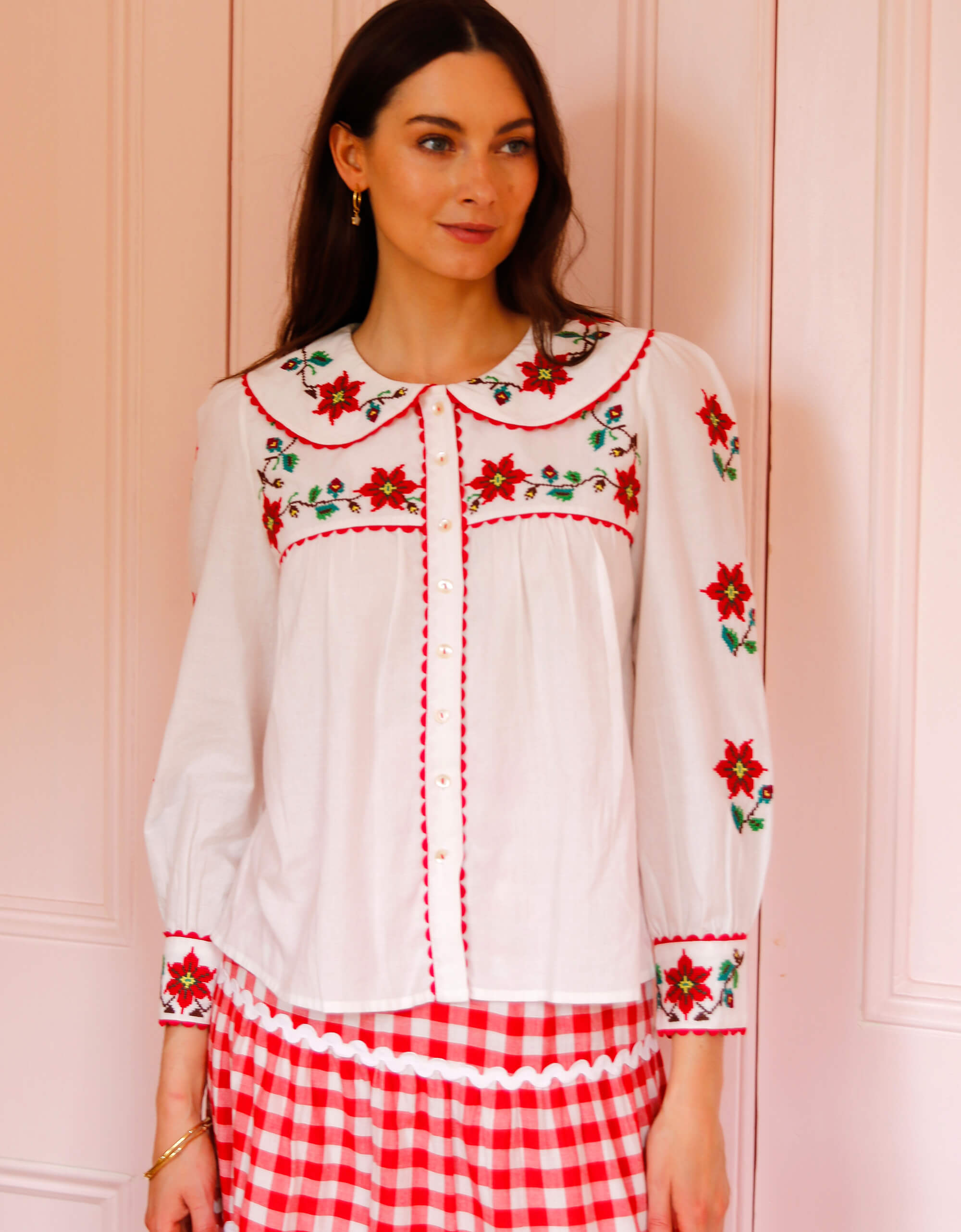 Pink City Prints Festive Embroidery Eve Blouse