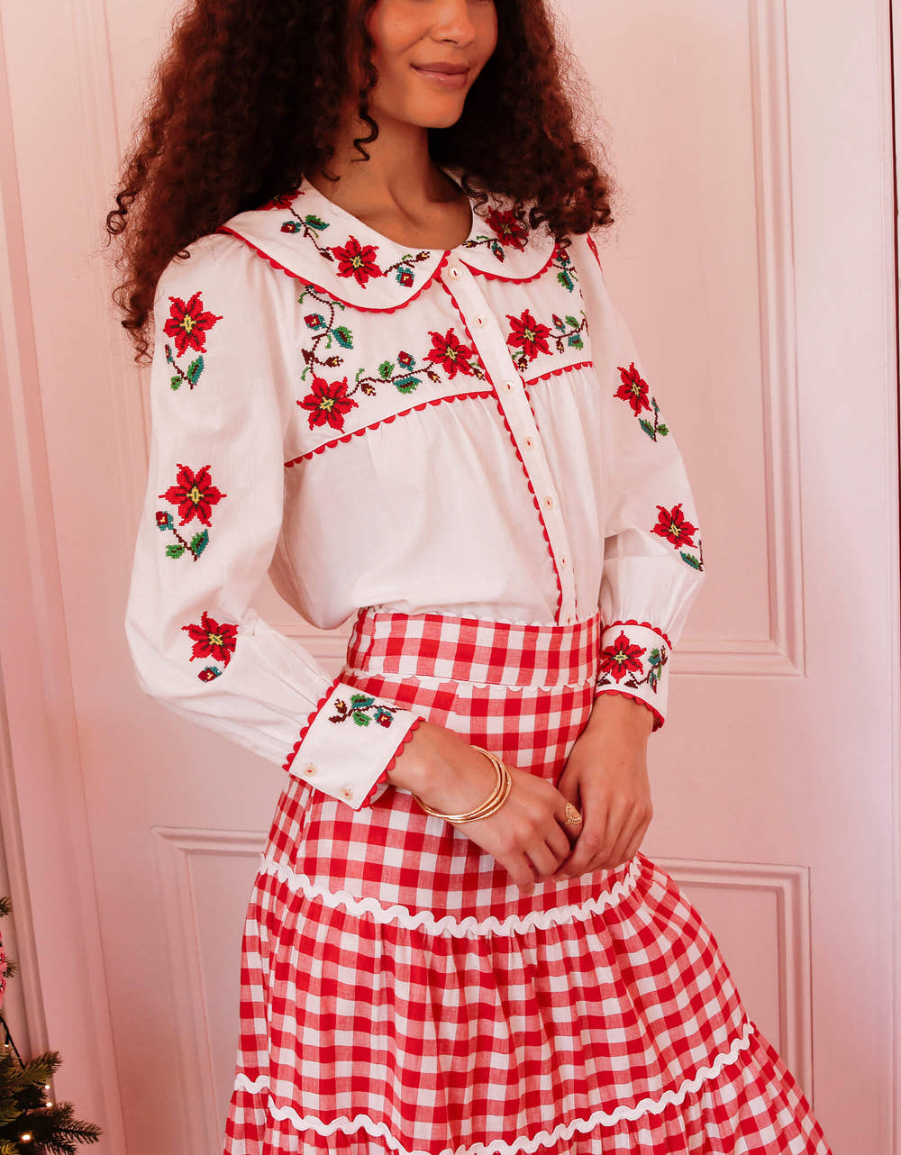 Pink City Prints Festive Embroidery Eve Blouse