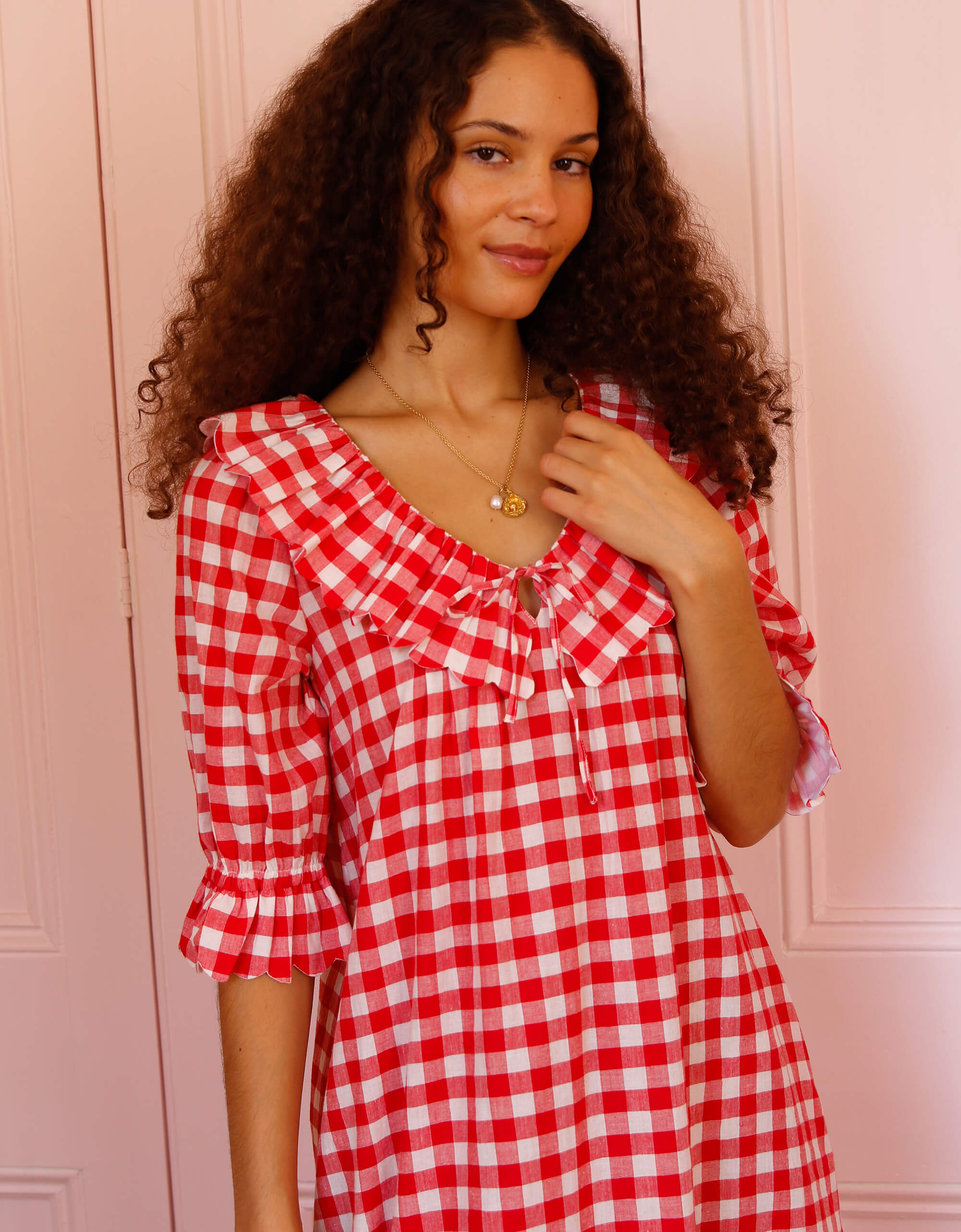 Pink City Prints Festive Gingham Ava Dress