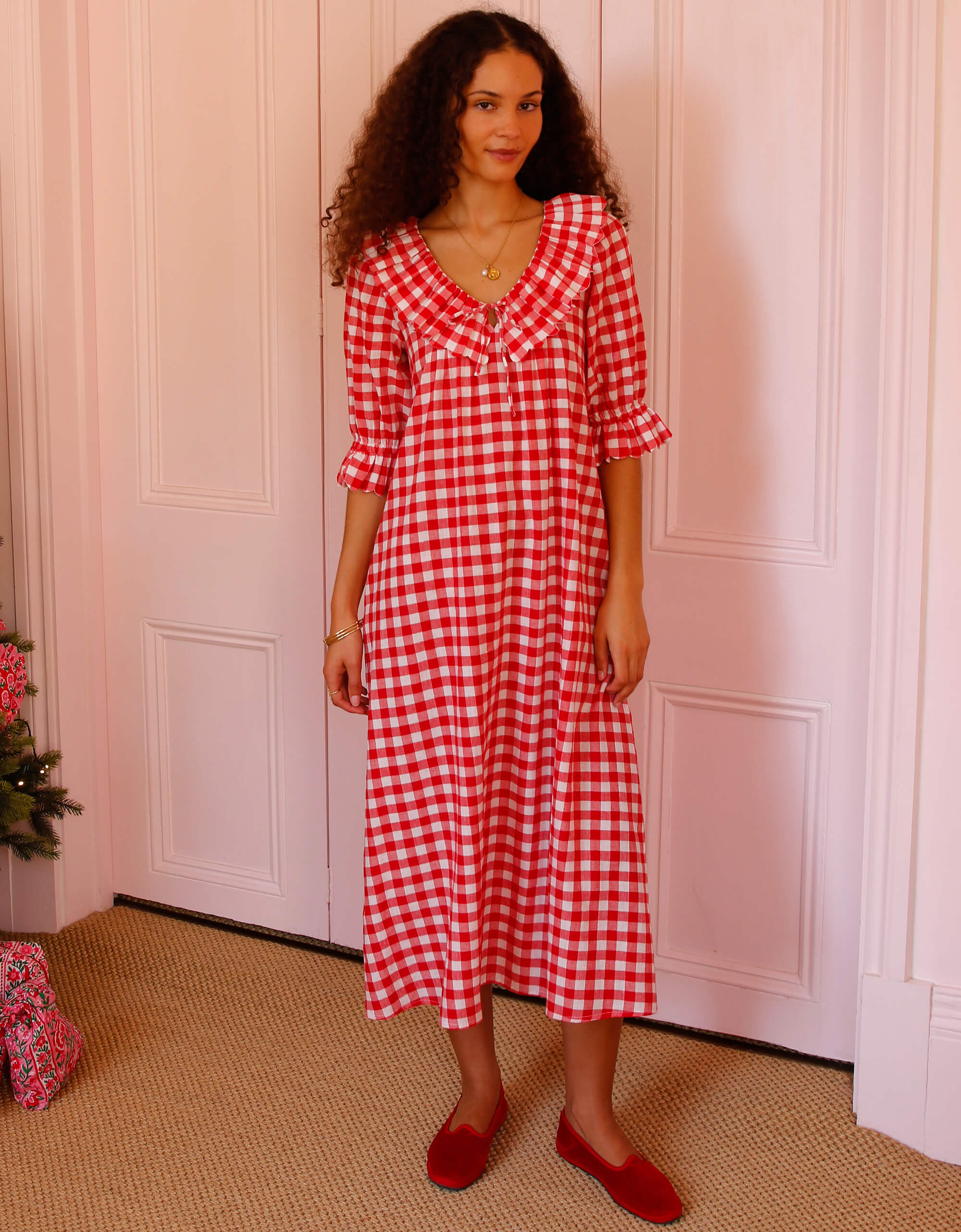 Pink City Prints Festive Gingham Ava Dress