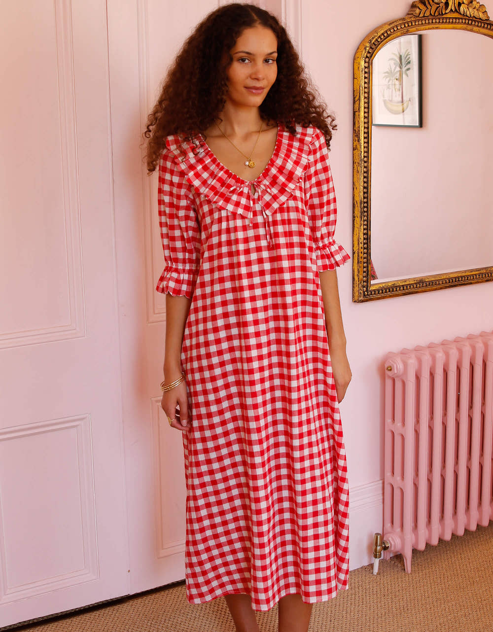 Pink City Prints Festive Gingham Ava Dress