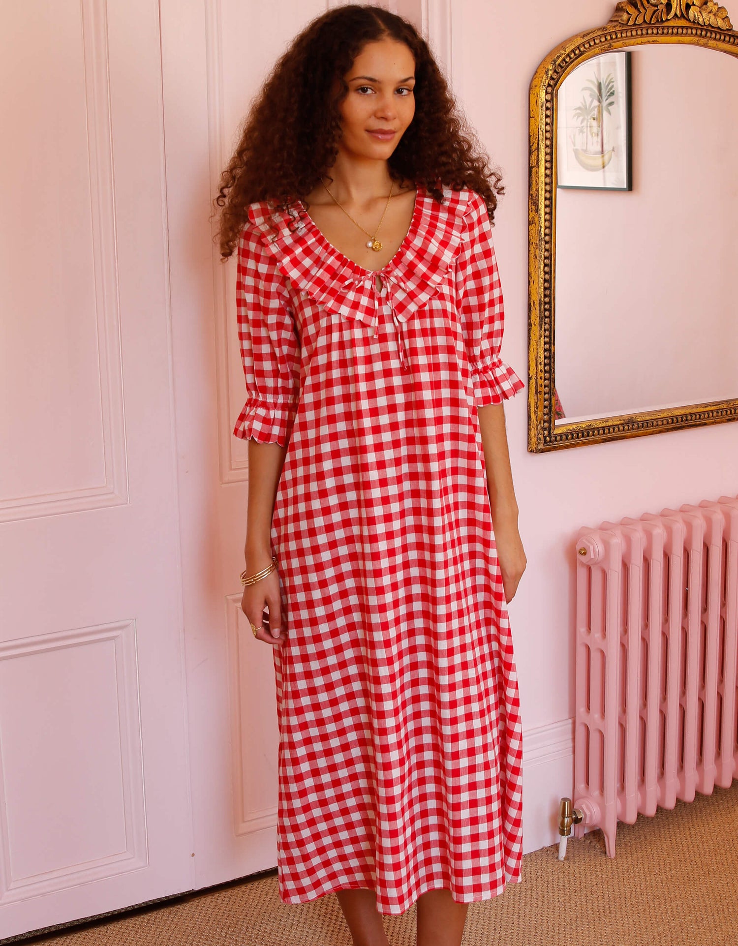Pink City Prints Festive Gingham Ava Dress