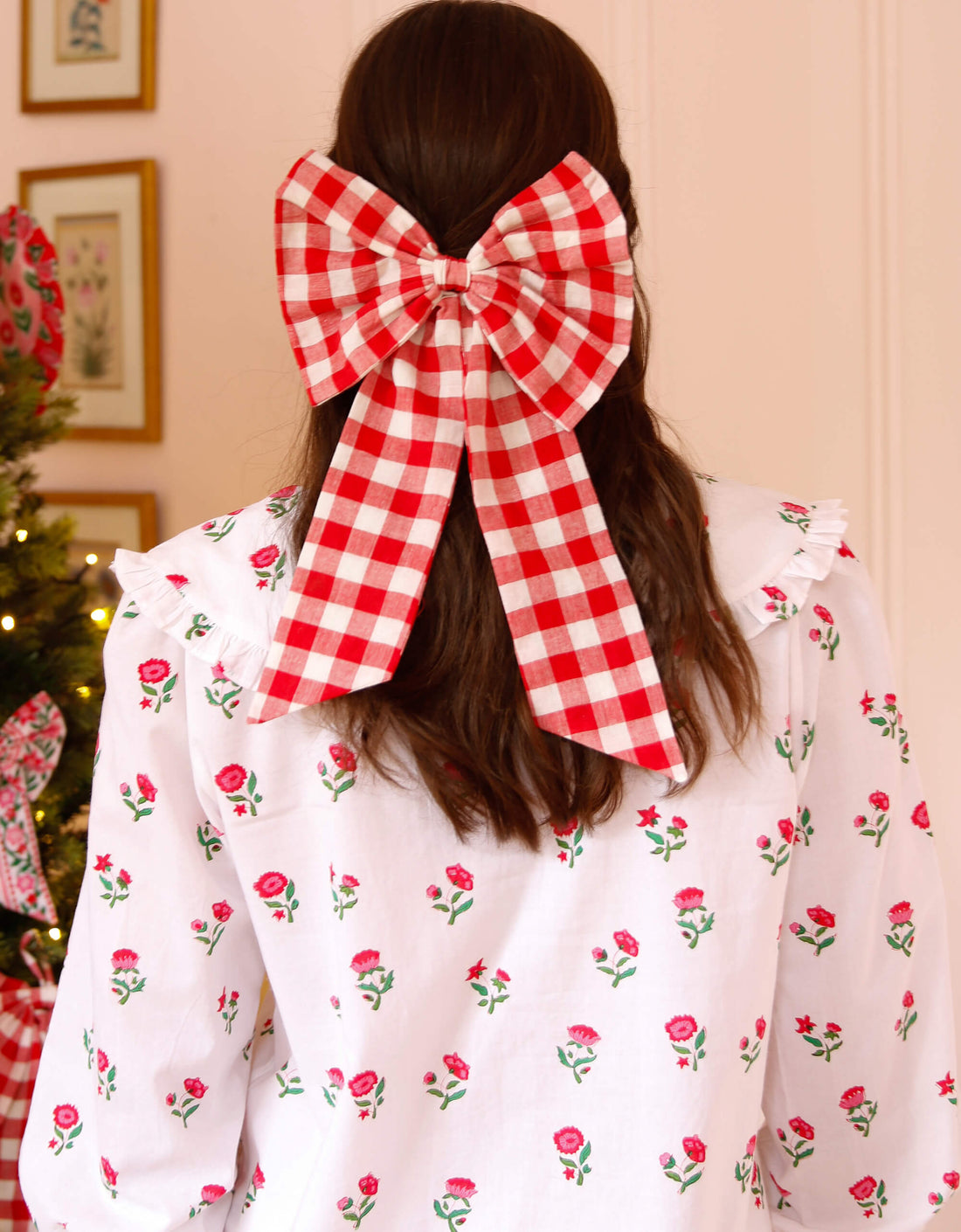 Pink City Prints Festive Gingham Big Bow