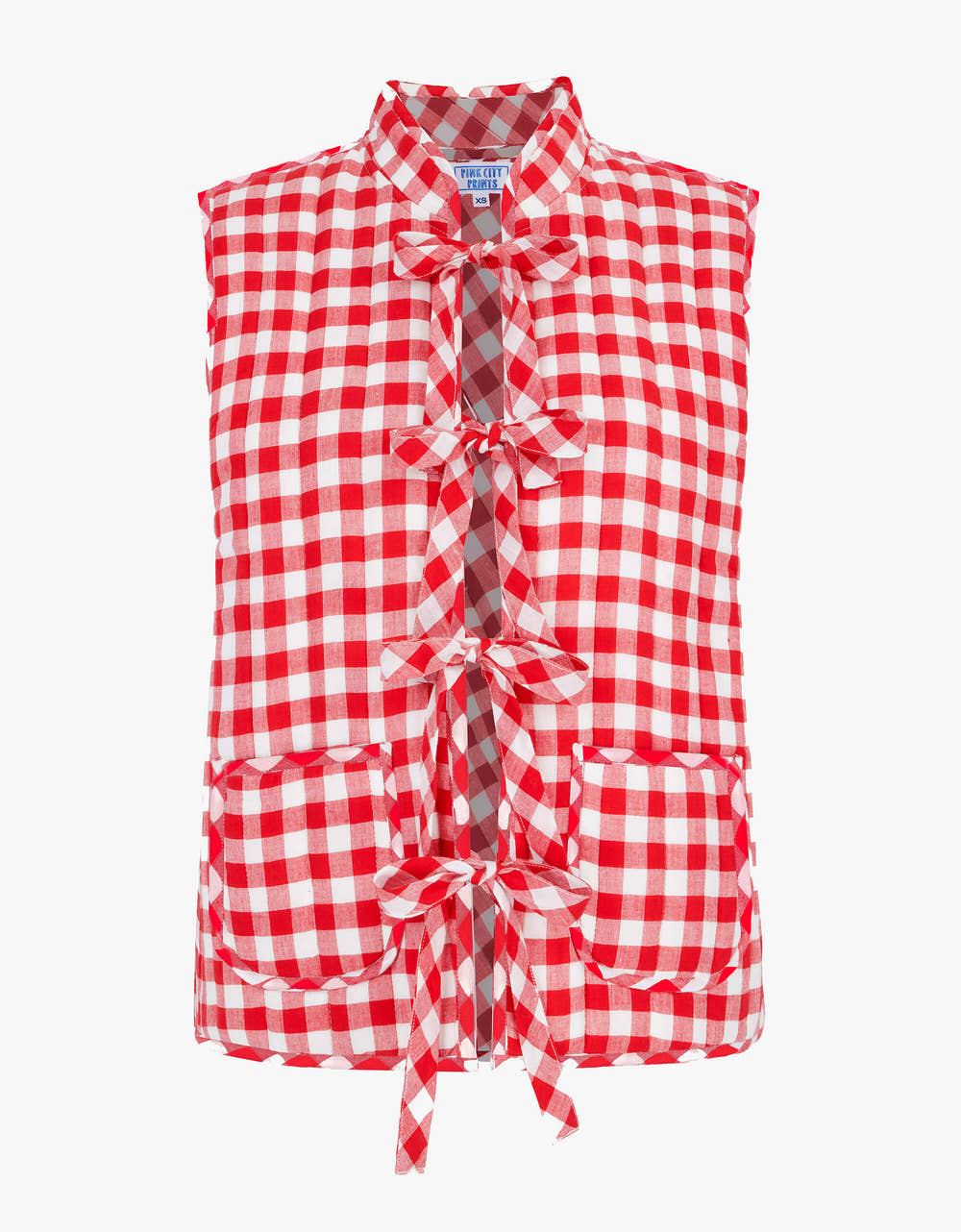 Pink City Prints Festive Gingham Maggie Gilet