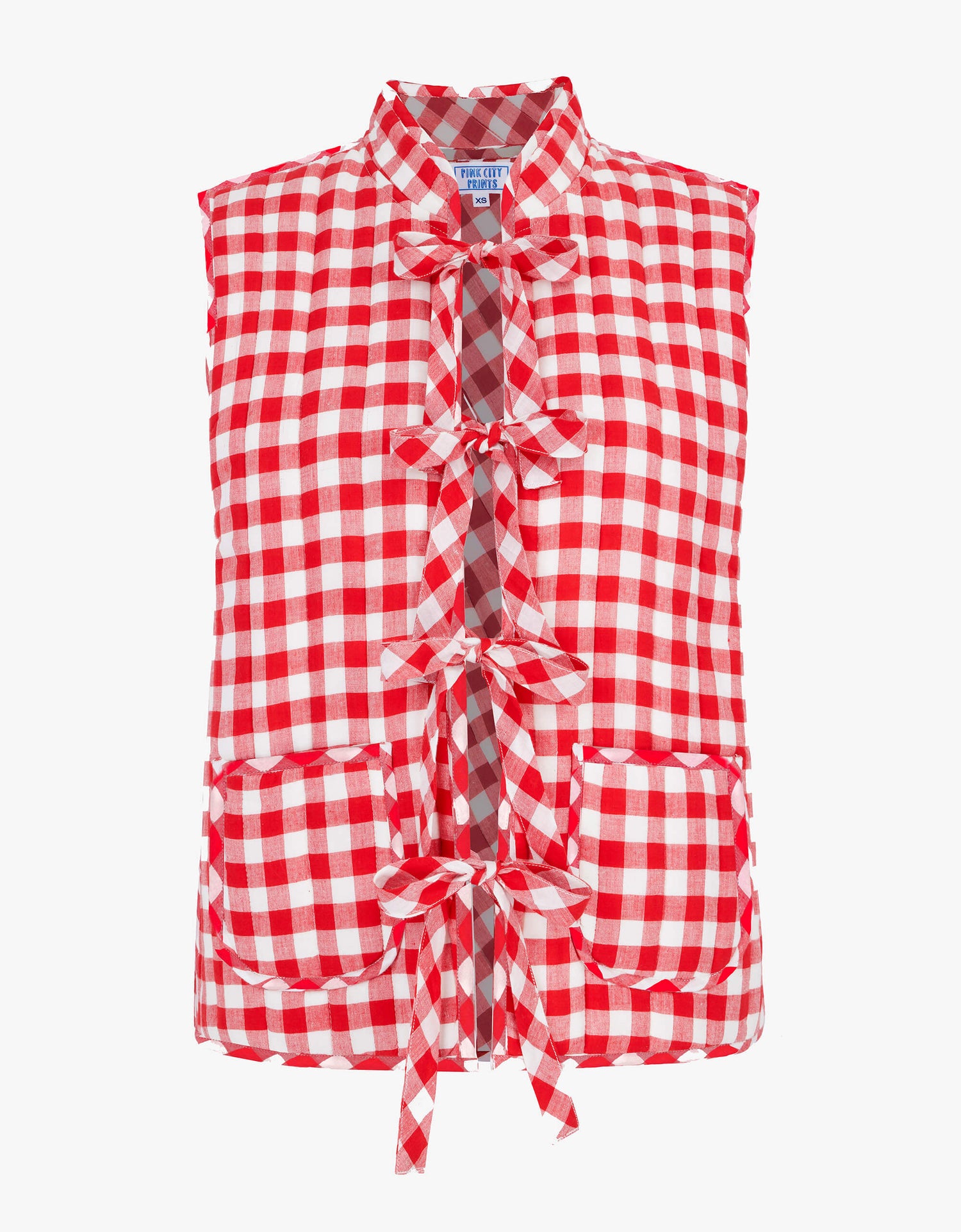 Pink City Prints Festive Gingham Maggie Gilet
