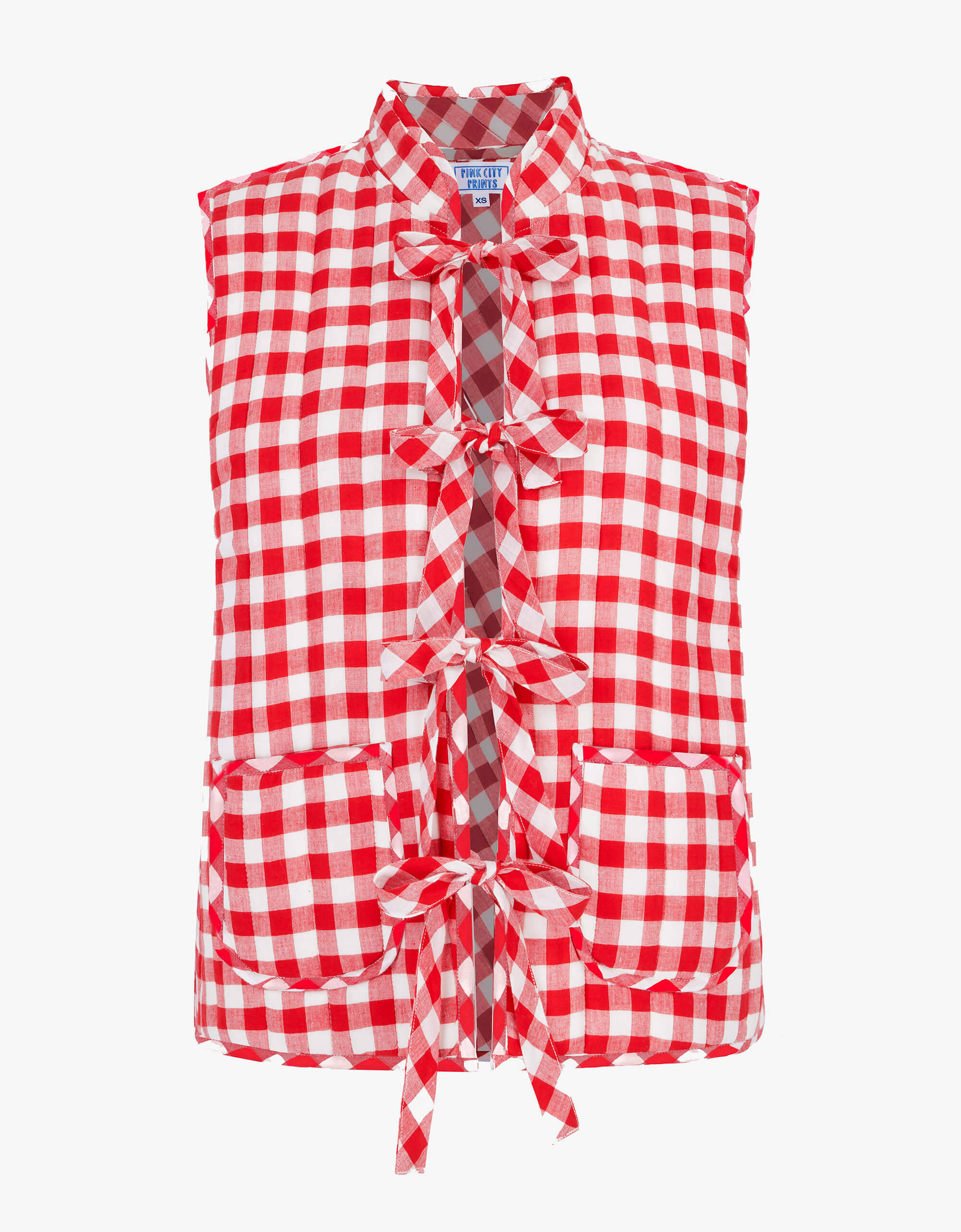 Pink City Prints Festive Gingham Maggie Gilet