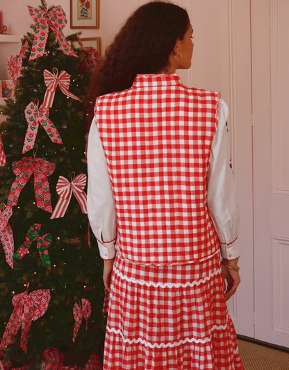 Pink City Prints Festive Gingham Maggie Gilet