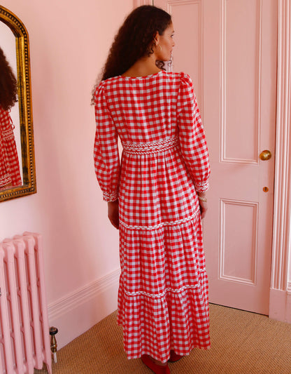 Pink City Prints Festive Gingham Robin Dress
