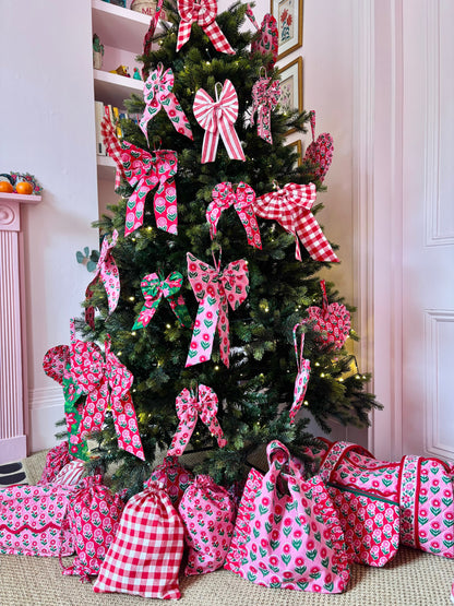 Pink City Prints Festive Mix Love Heart Decorations (Set of 4)