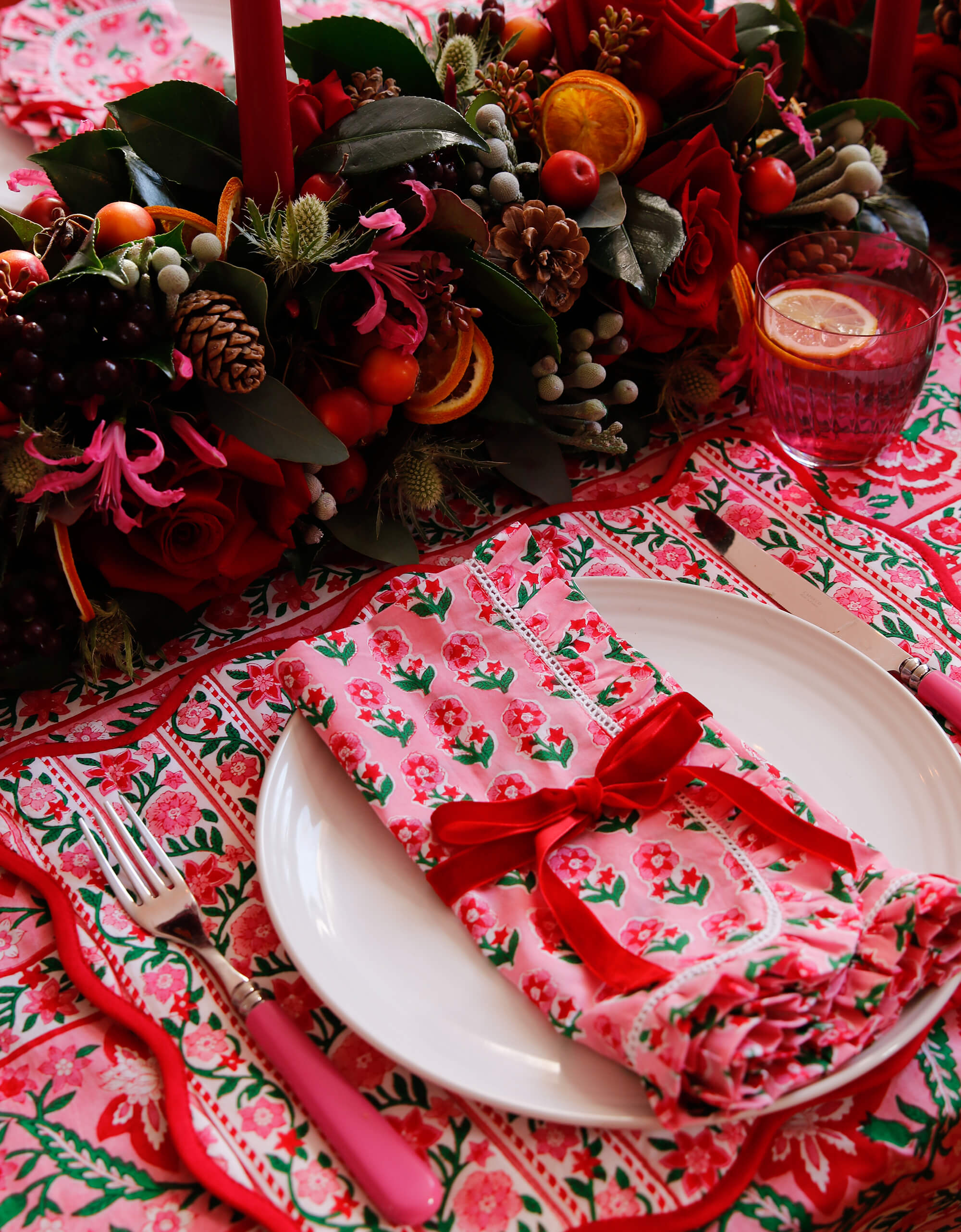 Pink City Prints Festive Mix Placemats (Set of 6)
