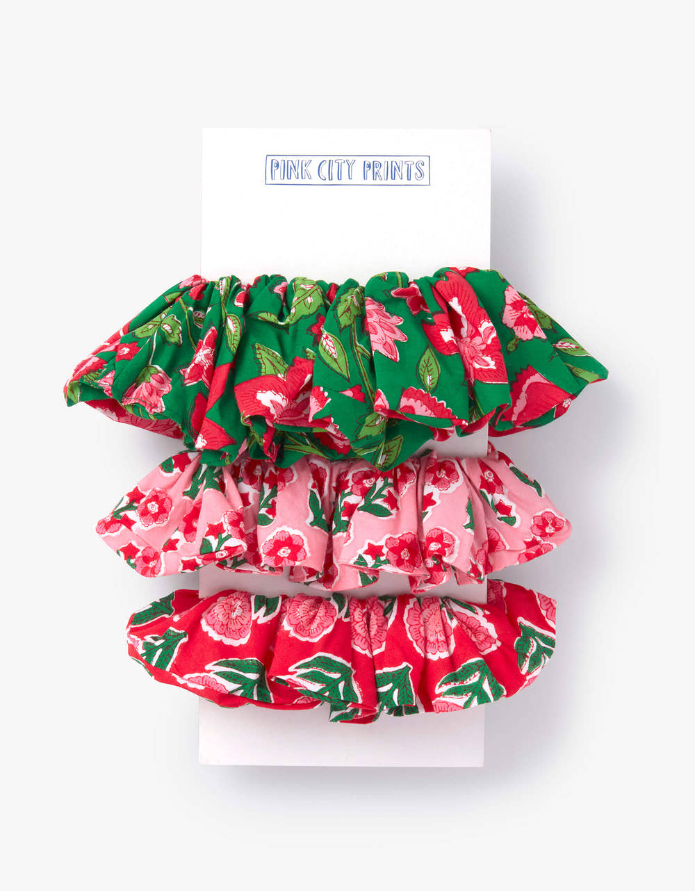 Pink City Prints Festive Mix Scrunchie Set