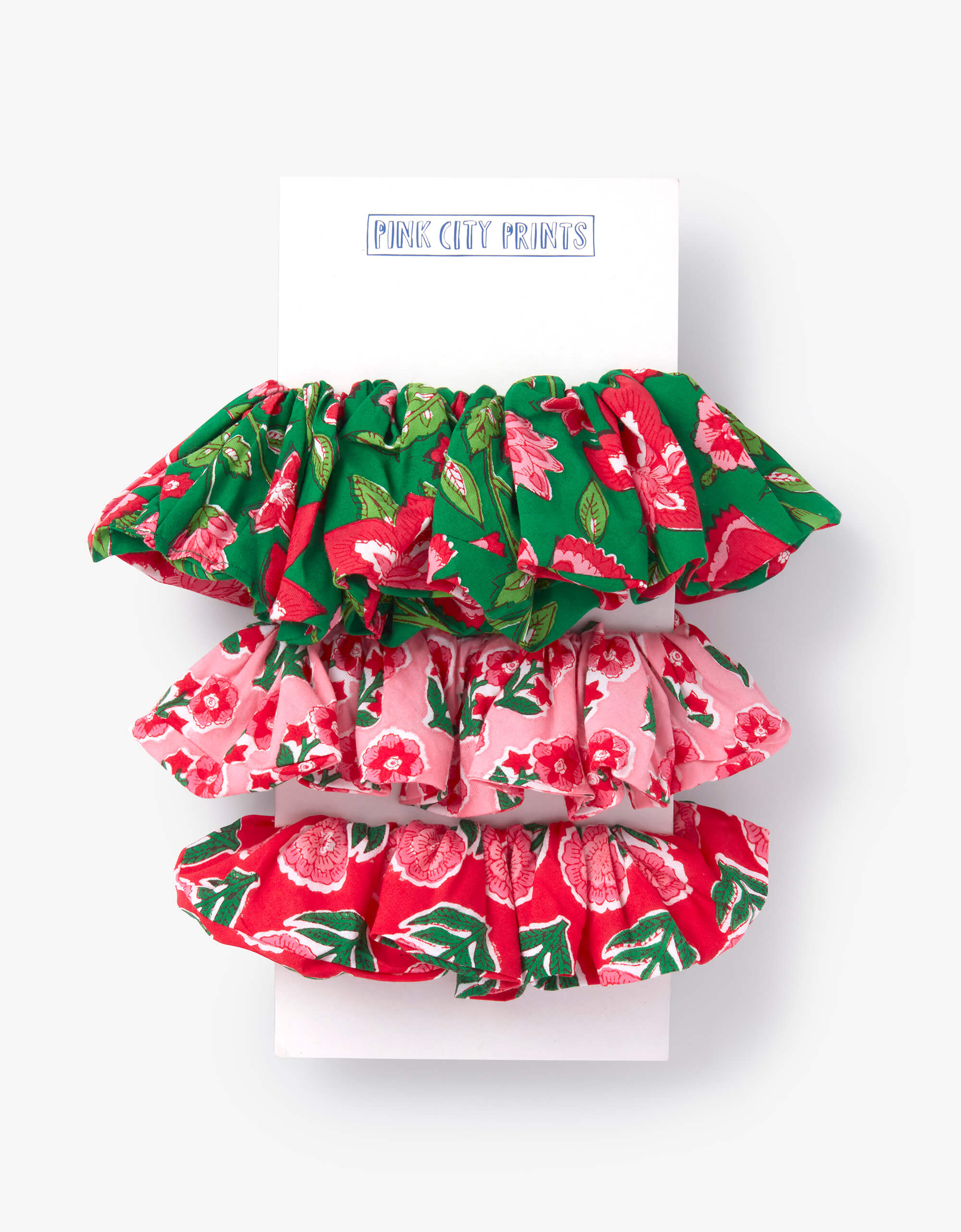 Pink City Prints Festive Mix Scrunchie Set