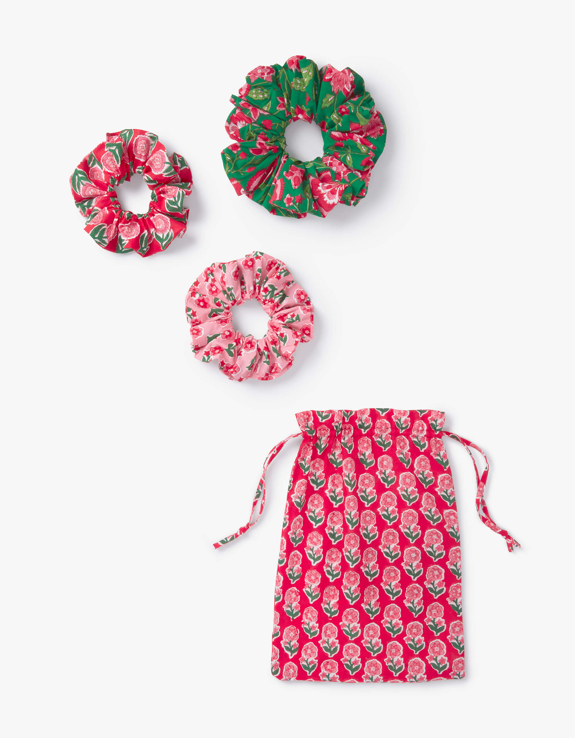 Pink City Prints Festive Mix Scrunchie Set