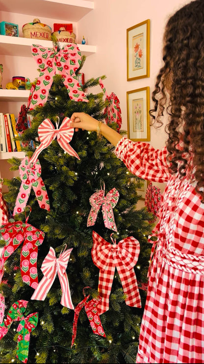 Pink City Prints Festive Mix Tree Bows (Set of 4)