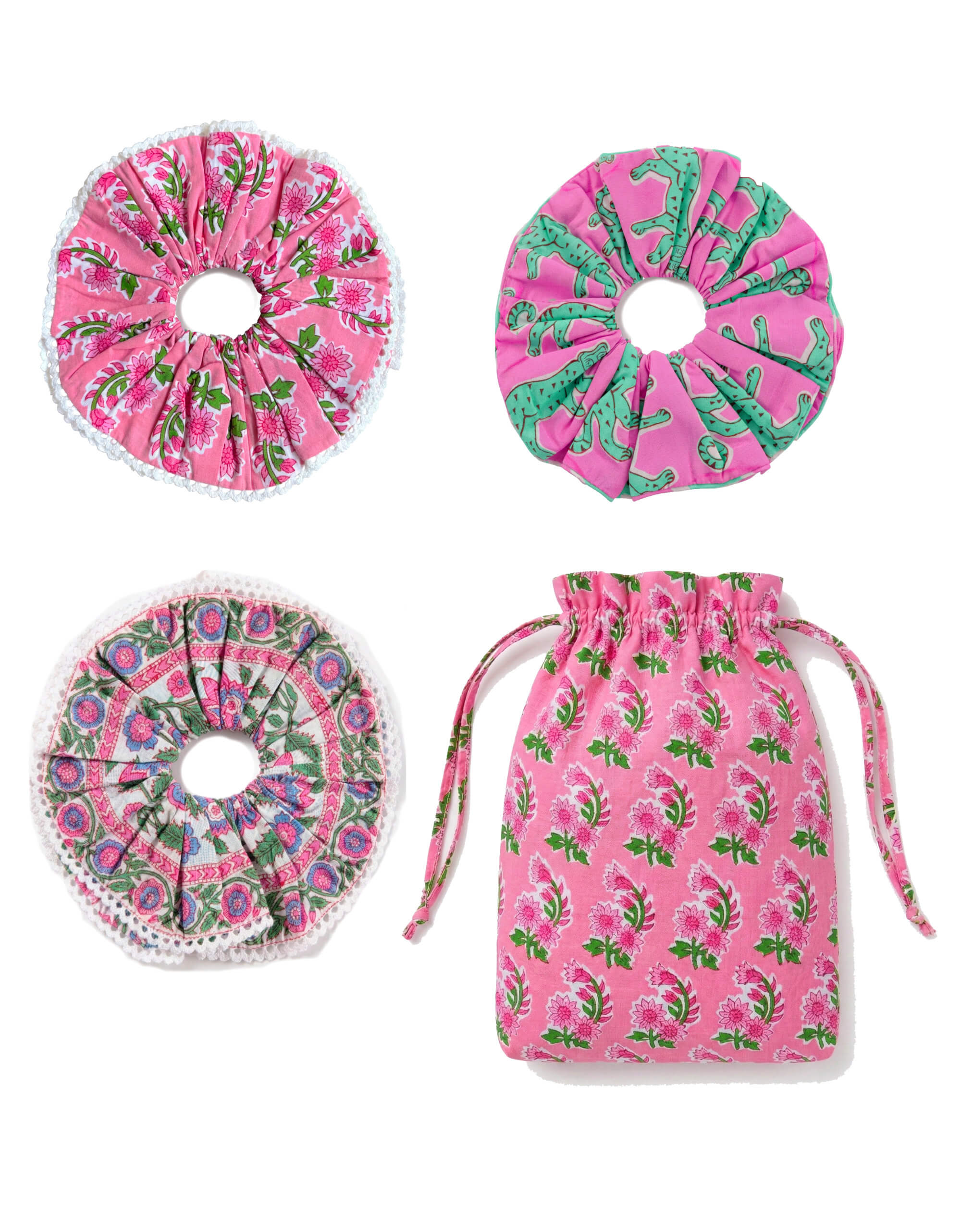 Floral Roar Double Scrunchie Set