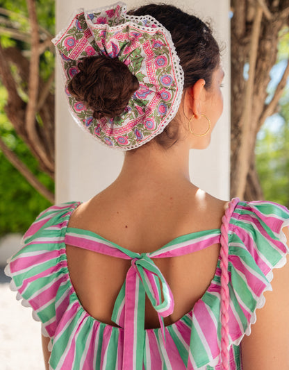 Pink City Prints Floral Roar Double Scrunchie Set