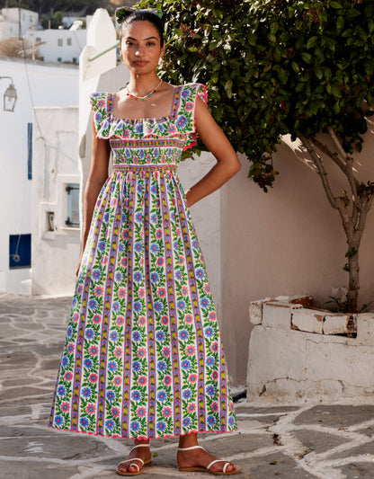 Pink City Prints Folk Border Carrie Dress