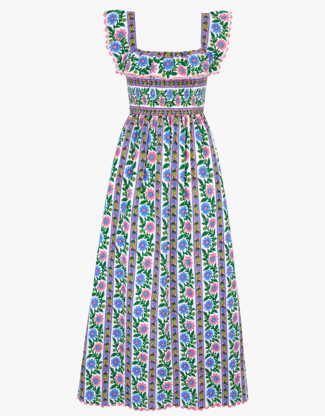 Pink City Prints Folk Border Carrie Dress