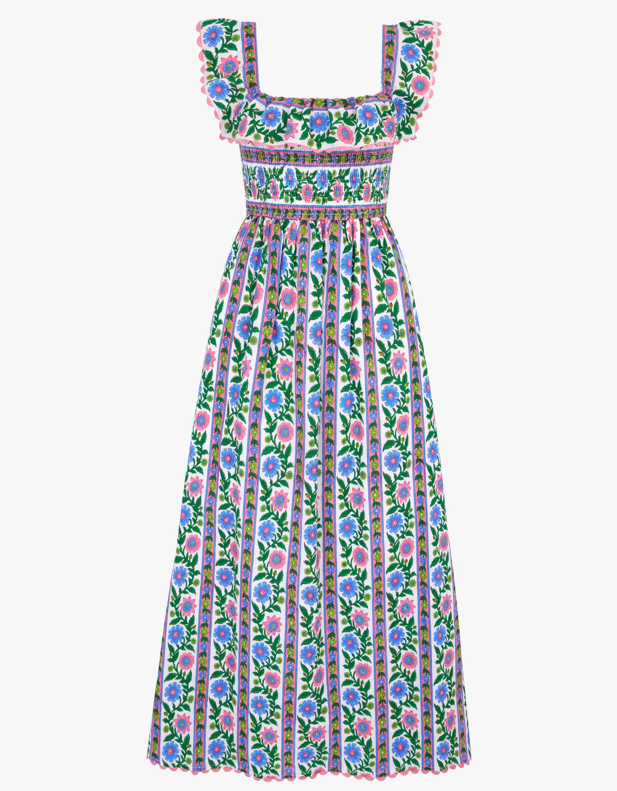 Pink City Prints Folk Border Carrie Dress