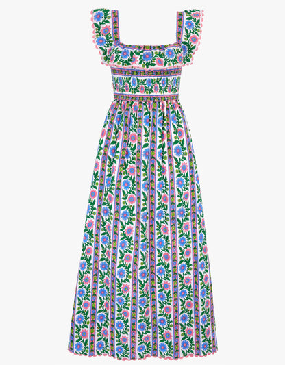 Pink City Prints Folk Border Carrie Dress