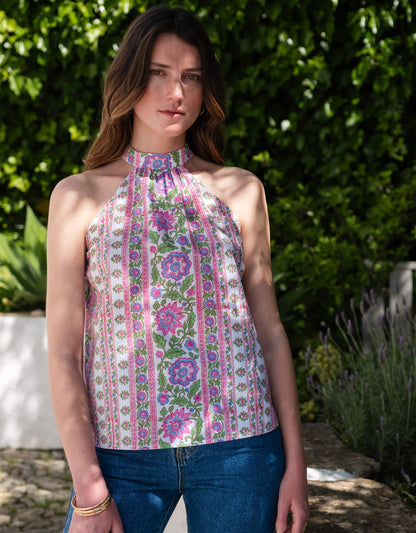 Pink City Prints Folk Border Julia Top