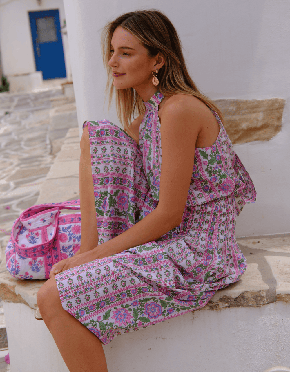 Pink City Prints Folk Border Julia Top