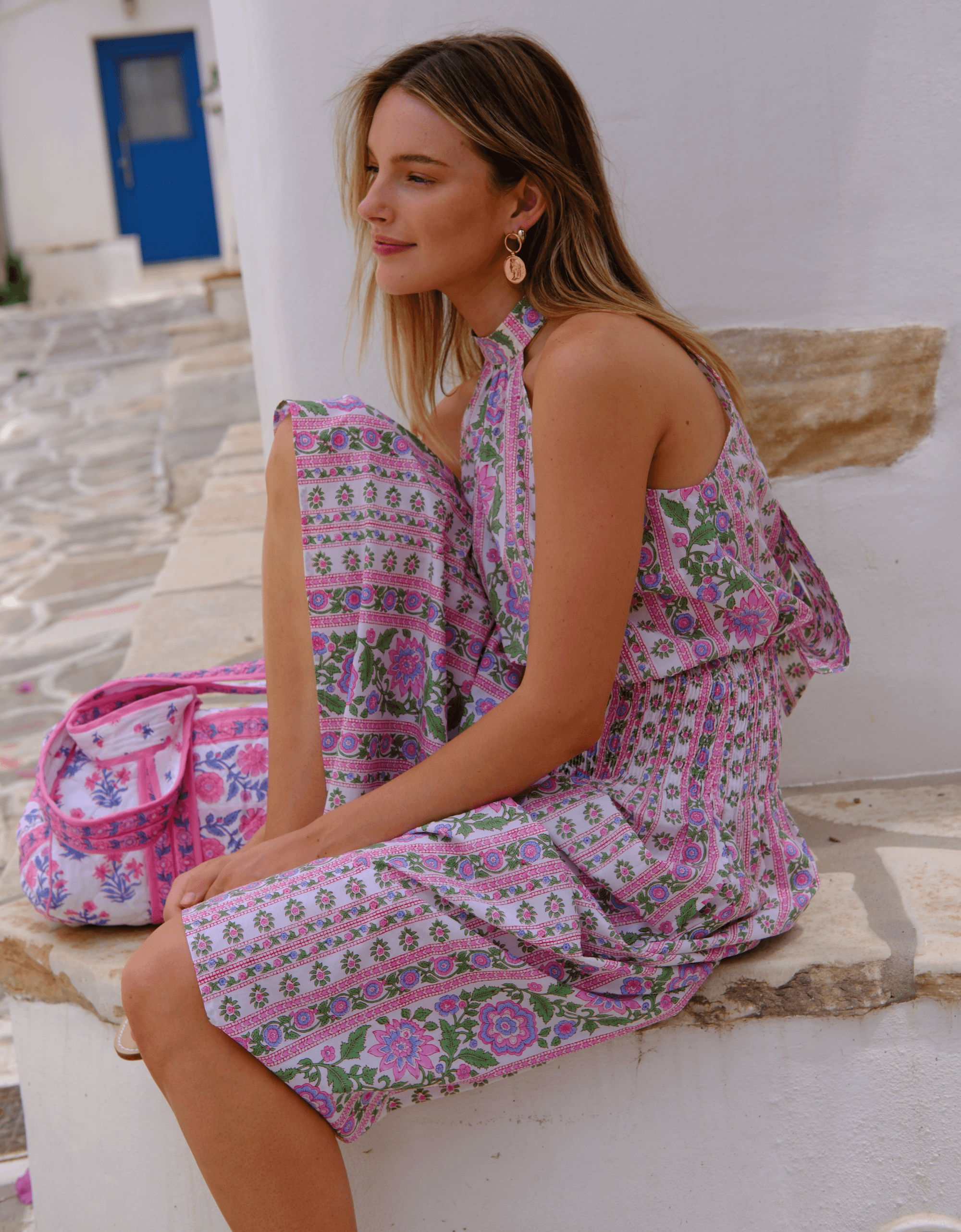 Pink City Prints Folk Border Julia Top